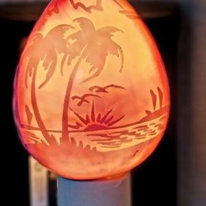 Nautical Palm Tree Night Light Ocean Scene Nite Lite Beach Decor