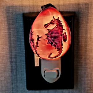 Nautical Sea Horse Night Light Ocean Scene Nite Lite Beach Decor